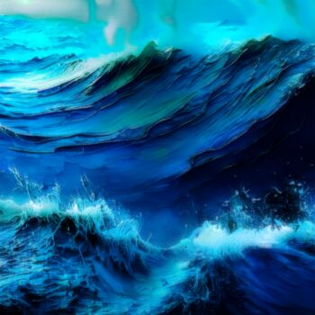 Digitale Kunst mit dem Titel "OCEAN WAVE I"" von Morten Klementsen, Original-Kunstwerk, 3D Modellierung