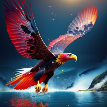 "FJORD BREAKFAST" başlıklı Dijital Sanat Morten Klementsen tarafından, Orijinal sanat, AI tarafından oluşturulan görüntü