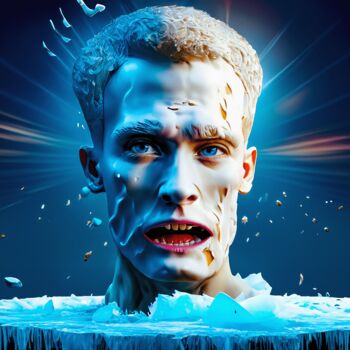 "ICEMAN" başlıklı Dijital Sanat Morten Klementsen tarafından, Orijinal sanat, AI tarafından oluşturulan görüntü