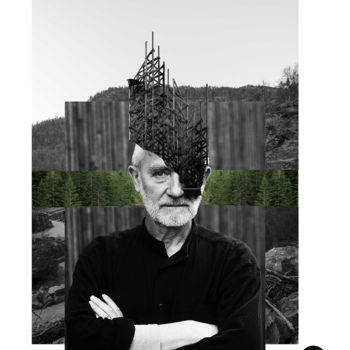 Digitale Kunst mit dem Titel "Peter Zumthor" von Dylan Morval, Original-Kunstwerk, Fotomontage