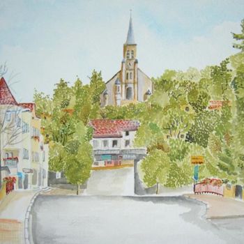 Painting titled "Village Lorrain" by Jean Varoqui, Original Artwork