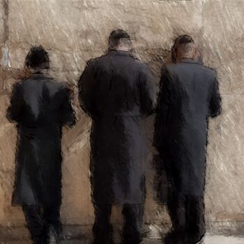 Pittura intitolato "הכותל המערבי" da Moshe Isakov, Opera d'arte originale, Pastello