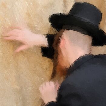 Pittura intitolato "הכותל המערבי" da Moshe Isakov, Opera d'arte originale, Pastello