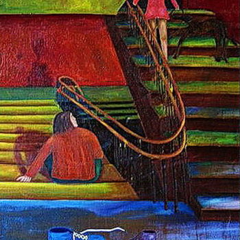 Malerei mit dem Titel "Разлука. / Separati…" von Andrey Moskaliov, Original-Kunstwerk, Öl