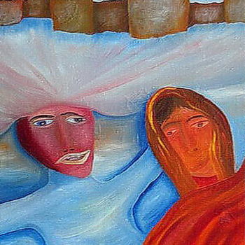 Peinture intitulée "Влюблённый Иний. /…" par Andrey Moskaliov, Œuvre d'art originale, Huile