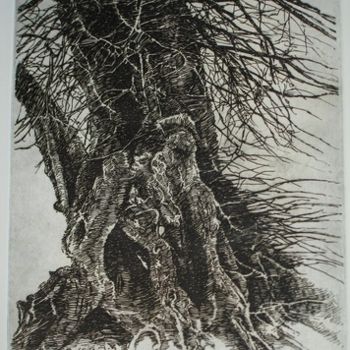 Printmaking titled "TILLEUL A WETTEREN…" by Michel Moskovtchenko, Original Artwork, Etching