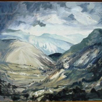 Peinture intitulée "COL DE LA BONETTE I" par Michel Moskovtchenko, Œuvre d'art originale, Huile