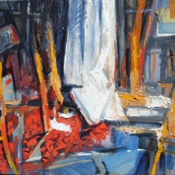 Painting titled "L'ATELIER IV" by Michel Moskovtchenko, Original Artwork, Oil
