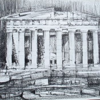 Drawing titled "ATHENES  LE PARTHEN…" by Michel Moskovtchenko, Original Artwork, Other