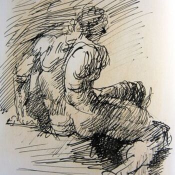 Drawing titled "1998 D'APRES UN DES…" by Michel Moskovtchenko, Original Artwork, Other