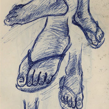 Dessin intitulée "feet-copie.jpg" par Guylain Mosoba, Œuvre d'art originale