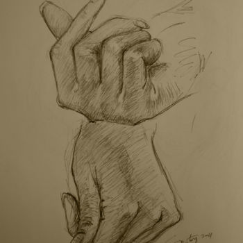 Peinture intitulée "My hands" par Guylain Mosoba, Œuvre d'art originale, Huile