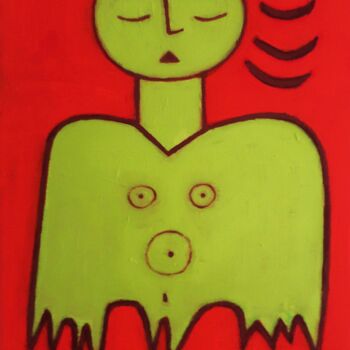 Картина под названием "IDOLE OISEAU" - Adele Mosonyi, Подлинное произведение искусства, Масло Установлен на Деревянная рама…