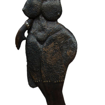 Sculpture titled "Queen of Africa" by Mosoti Kepha, Original Artwork, Wood