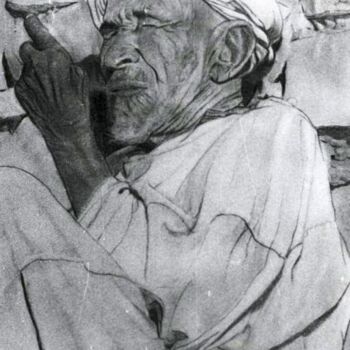 Dessin intitulée "Le vieux" par Mostafa Adli, Œuvre d'art originale, Crayon