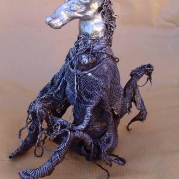Sculpture intitulée "le cheval d'argent" par Laurence Motot, Œuvre d'art originale