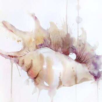 Painting titled "Cocoon" by Anna Motrych, Original Artwork, Watercolor