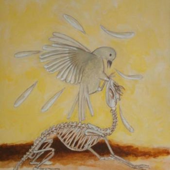 Painting titled "The skeleton of the…" by Guy Art Gallery Vancouver, Original Artwork, Oil