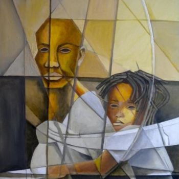 Schilderij getiteld "Instinct maternel" door Guy Art Gallery Vancouver, Origineel Kunstwerk