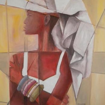 Картина под названием "The woman in white" - Guy Art Gallery Vancouver, Подлинное произведение искусства