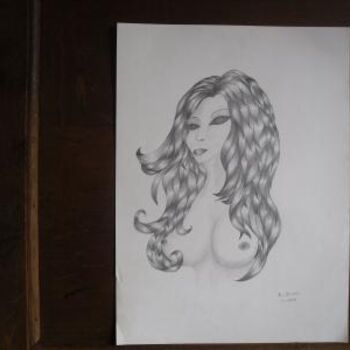 Dessin intitulée "buste nu" par Brigitte Burel-Lachambre, Œuvre d'art originale, Autre