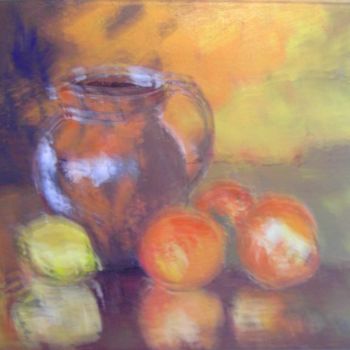 Painting titled "nature morte au cit…" by Maryse Mouez, Original Artwork