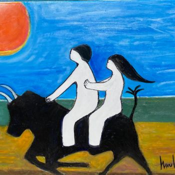 Peinture intitulée "Le voyage" par Mariam Mouliets, Œuvre d'art originale, Huile