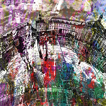 Grafika cyfrowa / sztuka generowana cyfrowo zatytułowany „Bordeaux Place de l…” autorstwa Pascal Moulin, Oryginalna praca, 2…