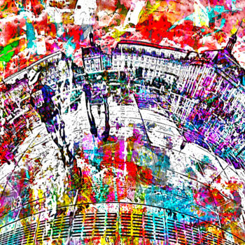 Arte digital titulada "Bordeaux Place de l…" por Pascal Moulin, Obra de arte original, Trabajo Digital 2D