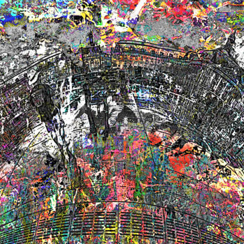 Digitale Kunst mit dem Titel "Bordeaux Place de l…" von Pascal Moulin, Original-Kunstwerk, 2D digitale Arbeit