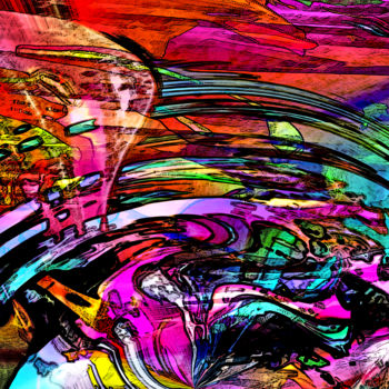 Digitale Kunst getiteld "Déferlante.jpg" door Pascal Moulin, Origineel Kunstwerk, 2D Digital Work