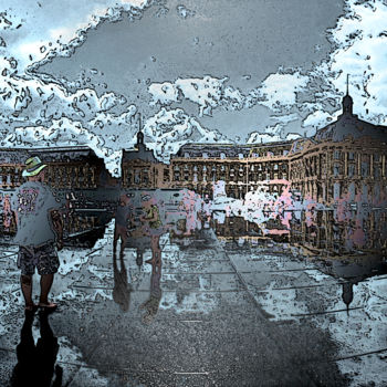 Digitale Kunst getiteld "Chrome Miroir d'eau…" door Pascal Moulin, Origineel Kunstwerk, 2D Digital Work