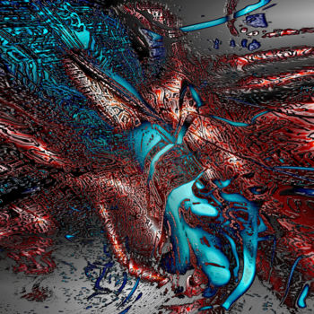 Digitale Kunst mit dem Titel "Turquoise liquide.j…" von Pascal Moulin, Original-Kunstwerk, 2D digitale Arbeit