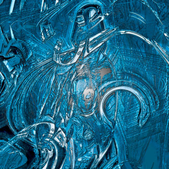 Цифровое искусство под названием "Silhouette bleu.jpg" - Pascal Moulin, Подлинное произведение искусства, 2D Цифровая Работа