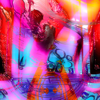 Digitale Kunst mit dem Titel "Sur la plage" von Pascal Moulin, Original-Kunstwerk, 2D digitale Arbeit