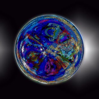 Digital Arts titled "Abstract Planet 120" by Pascal Moulin, Original Artwork, 2D Digital Work