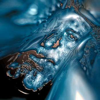 Digitale Kunst mit dem Titel "Face Time 10" von Pascal Moulin, Original-Kunstwerk, 2D digitale Arbeit