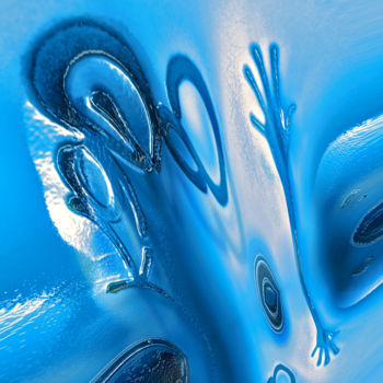 Arts numériques intitulée "Les mains bleu 2" par Pascal Moulin, Œuvre d'art originale, Travail numérique 2D