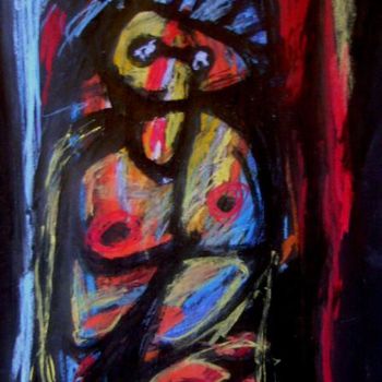 Painting titled "shaman" by Salim Mouline, Original Artwork
