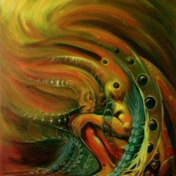 Peinture intitulée "100X140_serpent.jpg" par Régis Moulun, Œuvre d'art originale
