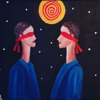Painting titled ""Me and me, focus o…" by M.Akebli, Original Artwork, Acrylic