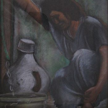 Pintura intitulada "Leila" por Rahmouna Boudjellal, Obras de arte originais