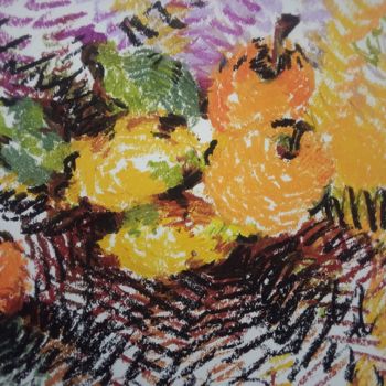 Dessin intitulée "fruit" par Mouna Benserradj, Œuvre d'art originale, Pastel