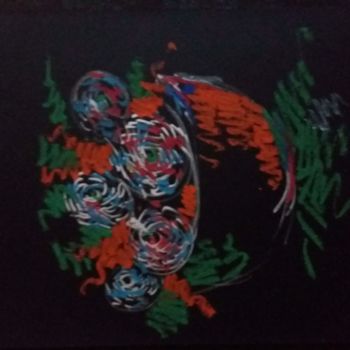 Рисунок под названием "red bowl" - Mouna Benserradj, Подлинное произведение искусства, Пастель