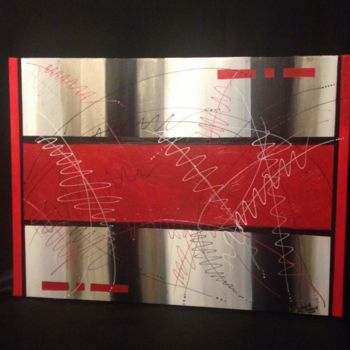 Pintura intitulada "" Striped "" por Mounia Loukriss, Obras de arte originais, Acrílico