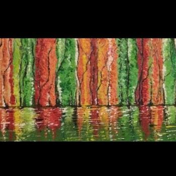 Peinture intitulée "" La forêt magique "" par Mounia Loukriss, Œuvre d'art originale, Acrylique