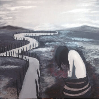 Peinture intitulée "” Tristesse et colè…" par Mounia Loukriss, Œuvre d'art originale, Acrylique