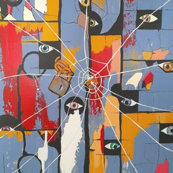 Peinture intitulée "Regards et préjugés" par Mounir Ajal, Œuvre d'art originale, Acrylique