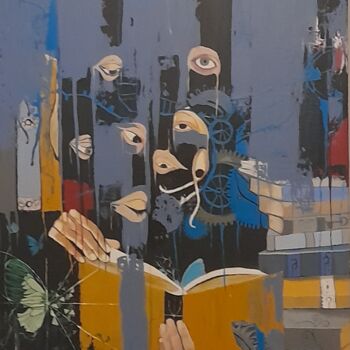 Peinture intitulée "Quête de la vérité" par Mounir Ajal, Œuvre d'art originale, Acrylique