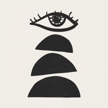 Цифровое искусство под названием "Abstract seeing eye…" - Mounir Khalfouf, Подлинное произведение искусства, Акварель